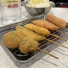 串カツ田中 - しいたけ、アジフライ、イカ、紅しょうが、オーシャンキング