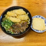 Teuchi An - 感謝祭メニュー（肉ごぼう天うどん495円）+無料のきつね