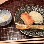 四ッ谷 みね村 - デザートはキウイのアイスと甘い卵焼き。