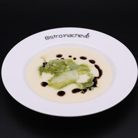 玉葱のポタージュ ヤリイカのジェノベーゼ