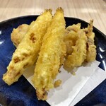 旬菜和味 - 天婦羅(ゴマフグ白子＆ヤングコーン＆下足)