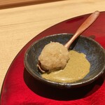鮨白 - 鮑の肝ソース