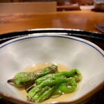 らん亭～ 美日庵 - 付け合わせのししとうがいいアクセント