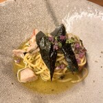 自家製パスタと炭火焼き Cinque5 - 金目鯛、山葵、海苔のパスタ