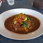太陽カレー - まかないの三元豚切り落としカツカレー特大+有機野菜トッピング