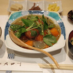 割烹 大田川 - （お昼）クリームコロッケやさいあんかけ