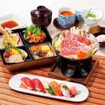 Lunchtime limited “MIYABI-Wagyu Sukiyaki Hotpot Gozen” 4,000 yen (tax included) *Reservation required