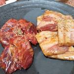 韓国料理焼肉・向 - 中落カルビと豚バラ