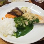 キッチン ブルー グローブ - ご飯にソースを吸わせます