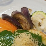 キッチン ブルー グローブ - 備えつけ野菜のアップ