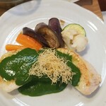 キッチン ブルー グローブ - 上から、大きなマンダイ、ありがとう