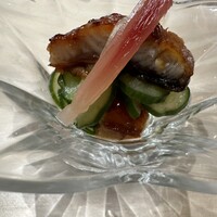 恵比寿 鮨 はつめ - 鰻とキュウリの酢の物