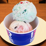 サーティワンアイスクリーム - レギュラーダブルカップ 710円 のラブポーションサーティーワン、ポッピングシャワー