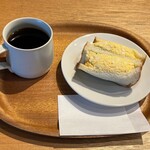 カフェ 焙所 - 料理写真:モーニングセットの地卵サンドイッチセット 税込830円（R6.4時点）