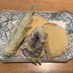 手打蕎麦 椋庵 - 野菜天ぷら、ししとう、茄子、玉ねぎ、さつま芋