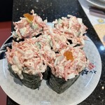 すし銚子丸 - 軍艦です（3皿合体、妻がいくらを載せました）