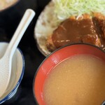 どん平 - 半トンカツと麦とろミニ定食¥1,150