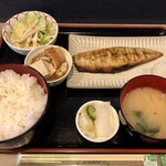 鰻・天ぷら 山中 - サービスランチ　鯖塩焼き定食　¥800-（税込）
