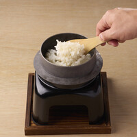 窯焚き　銀シャリ -Japanese rice cooked in an iron pot-