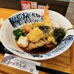 麺家 幸先坂 - 冷製全粒粉 大海老天おろし麺 1300円