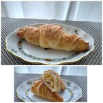 郷のパン工房 GLANz Mut そばの実カフェ - クロワッサン（203円）・・懐かしい味わいで、バターが少なかったそう。