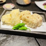 播州地酒 ひの - ハモ天ぷら＆レンコン天ぷら