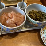 博多もつ鍋 やまや ekie広島店 - 明太子とからし高菜