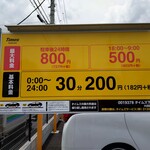 奈つやの中華そば - 近くのコインPは満車で線路の反対側のコインPは30分200円。