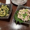 フルミチ  - 料理写真:左: ゴーヤとザーサイの中華和え（350円）、右: 酢もつ柚子胡椒風味（380円）