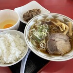 ラーメン もっけだの - 『朝食セット(ハーフ中華そばあっさり)＋刻みチャーシュー』