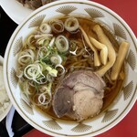 ラーメン もっけだの - 『朝食セット(ハーフ中華そばあっさり)＋刻みチャーシュー』の中華そば