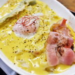 長生うどん - カルボナーラきしめん