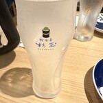 鮨・酒・肴 杉玉 - ビールグラス(キンキンに冷えた)