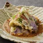 Deep-fried Sadowara eggplant with sesame and soy sauce