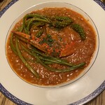 bistro アナログ舎 - その日の気まぐれリゾット　渡り蟹のトマトクリーム麦米リゾット