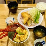 Kanekatsushokudou - 伊勢海老と鮑の天丼