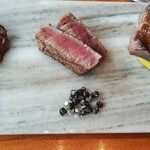 銀座 山科 - 和牛厚切り三種の塩焼き