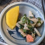 西食堂 - 生姜入りの「日野菜漬」コレが旨いんです(⁠ ⁠ꈍ⁠ᴗ⁠ꈍ⁠)