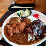 GOHAN-YA あたしんち - カツカレー大盛りハンバーグ 1,400円(税込)。