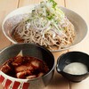 自家製麺蕎麦と伊勢志摩鮮魚 伊駒 - 料理写真:香味野菜と豚肉のつけ汁蕎麦～とろろ付～