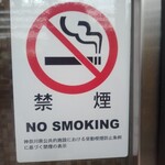 季節料理 なか一 - お店入口に、NO SMOKINGステッカー(ここに横綱は居ません！)