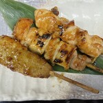 Assortment of 3 kinds of charcoal Yakitori (grilled chicken skewers)