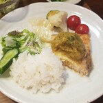 キッチン ブルー グローブ - 再びワンプレート