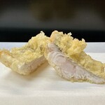 Tempura Tentsuyu - 太刀魚（千葉産）
                      これは凄く美味しい！
                      外はカラッと中はしっとりふっくら、白身魚は天ぷらがぴったりで実に旨い！！