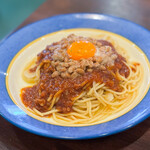 Supagetti no mori - ２０２４年５月再訪：ミート ハーフ３００㌘ ＋ 納豆 ＋ 黄身(生)☆