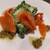 遊食倶楽部 屯 - 料理写真:色々野菜とサーモンサラダのバジルソース　830円