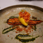 レストラン ナズ - 雪の下人参、1人前に３本の人参を使って人参を料理で再構築