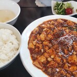 四川麻婆専家 辣辣 - 料理写真:ホルモン入り麻婆豆腐セット・大盛り（1100円）