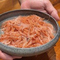 馳走西健一 - 駿河湾の桜海老のフリット　浜名湖青海苔、もち麦、玄米のリゾット