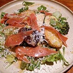 鉄板焼 龍神 名駅店 - 温野菜とハモンセラーノの農園サラダ